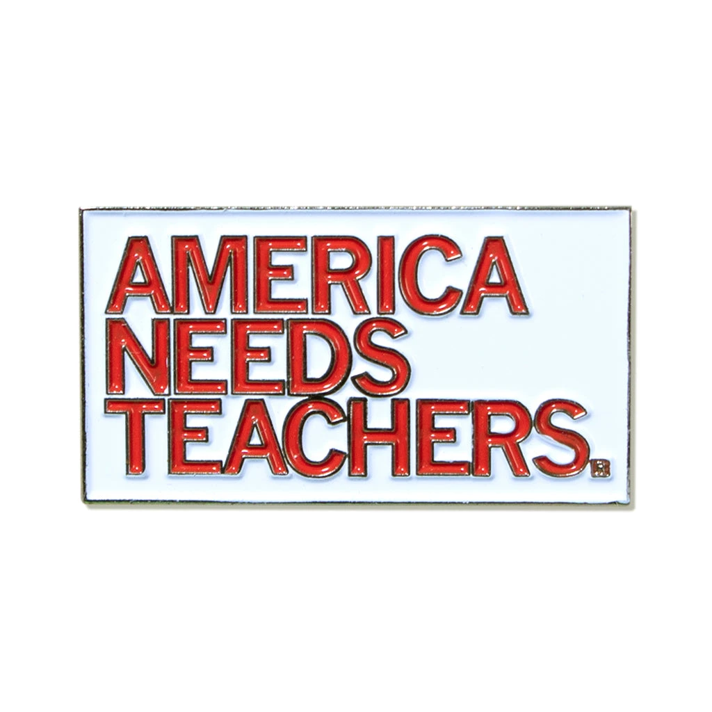 America Needs Teachers Red Enamel Pin 3 America Needs Teachers Red Enamel Pin
