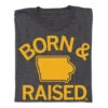 IA Born & Raised Charcoal -Raygunsite Store Born Raised 2022 IA State Charcoal Gold Folded