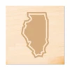 Illinois Outline Wood Coaster -Raygunsite Store IL outline wood coaster