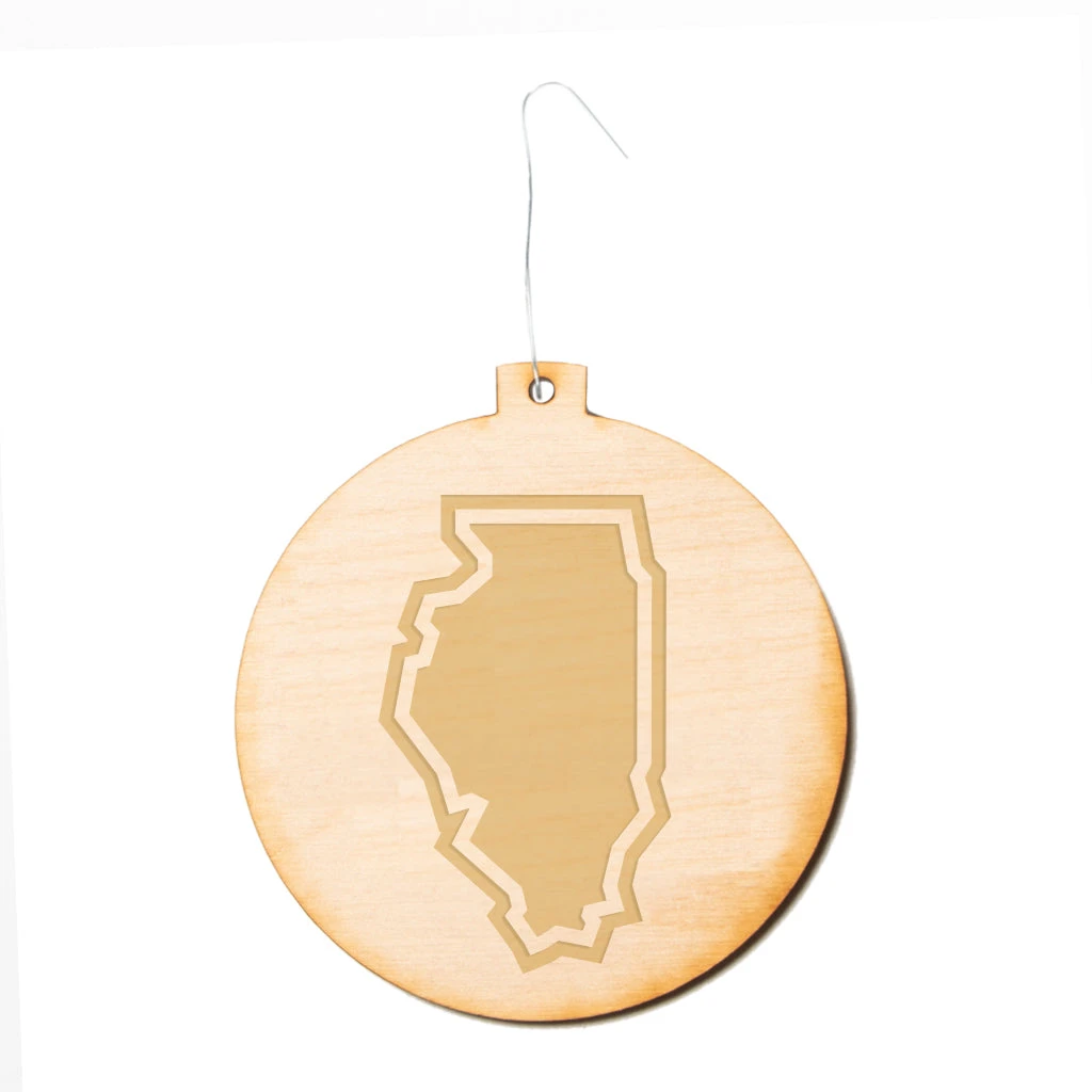Illinois Outline Ornament 3 Illinois Outline Ornament