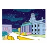 Iowa City Old Capitol Holiday Illustration Greeting Card -Raygunsite Store Iowa Capitol Holiday Illustration Greeting Card