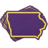 Iowa Outline Purple & Gold Die-Cut Sticker -Raygunsite Store Iowa.PurpleYellow.sticker