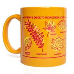 Midwestern Leaves Mug - Gold -Raygunsite Store Midwestern Leaves Mug Gold Left