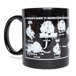Midwestern Marsupials Mug - Black -Raygunsite Store Midwestern Marsupials Mug Black Left