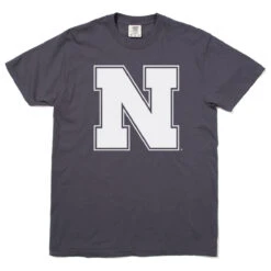 NE Logo Heavyweight Charcoal -Raygunsite Store NE logo CC graphite flat