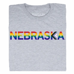 Nebraska Text Progress Pride Flag