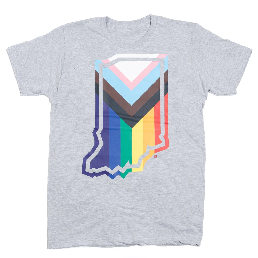 Indiana Outline Progress Pride Flag 4 Indiana Outline Progress Pride Flag - Image 2