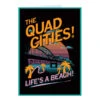Quad Cities: Life's A Beach Vaporwave Greeting Card -Raygunsite Store Quad Cities Life s A Beach Vaporwave Greeting Card