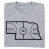 Nebraska Outline Basketball Grey -Raygunsite Store RAYGUN NEBASKETBALLFOLDED