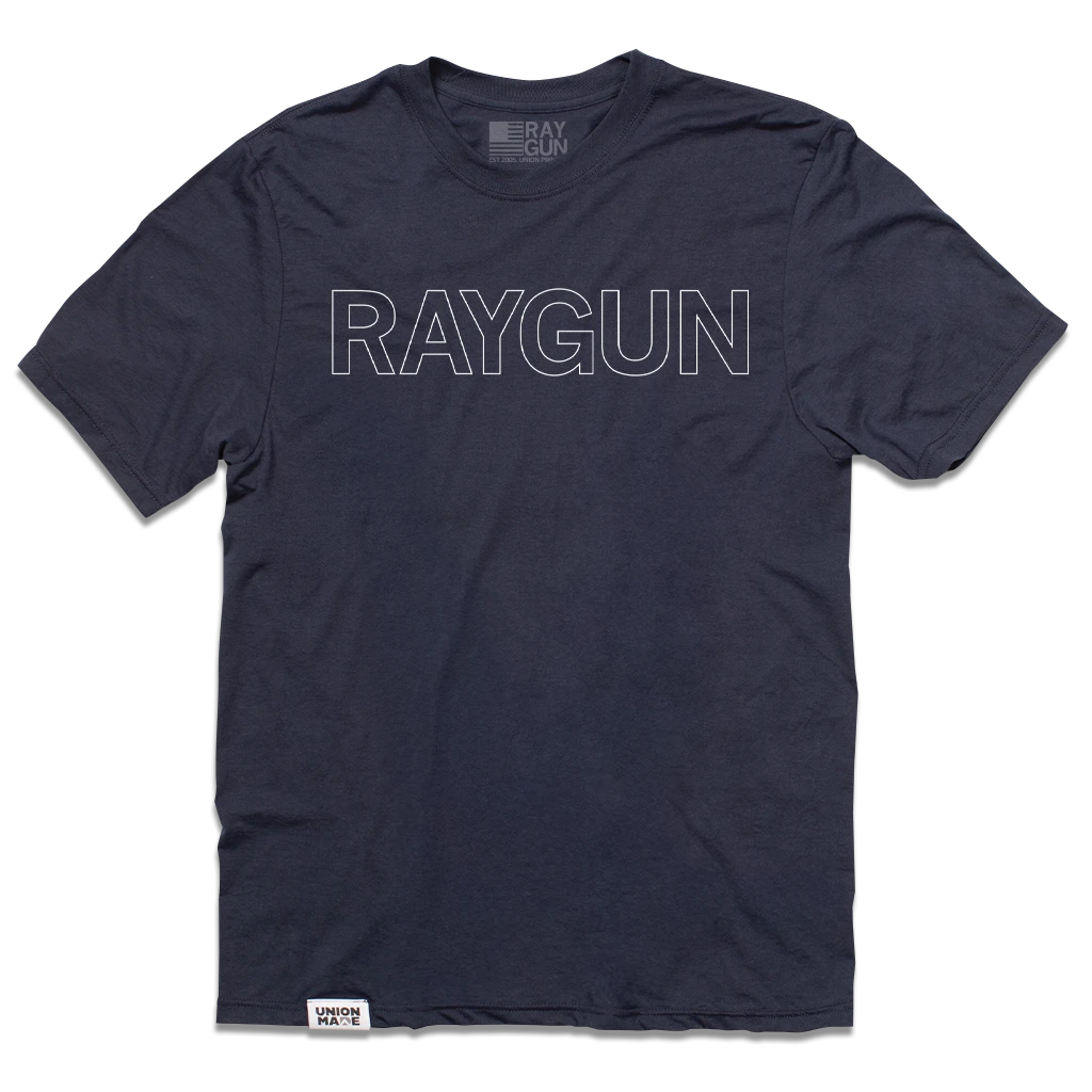 RAYGUN Text Logo Outline Navy Union Made 4 RAYGUN Text Logo Outline Navy Union Made - Image 2