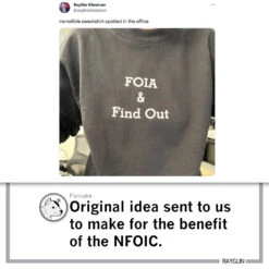 FOIA & Find Out Crew Sweatshirt -Raygunsite Store RAYGUNFOIAandfindoutinfo2post