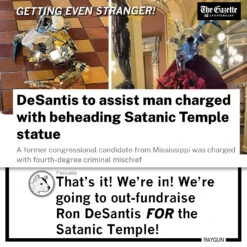 Never Forget Disco Baphomet -Raygunsite Store RAYGUNSatanicDisplayBrokenRonDesantispost