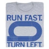 Run Fast Turn Left Blue & Grey -Raygunsite Store RunFastTurnLeftRAYGUNfolded