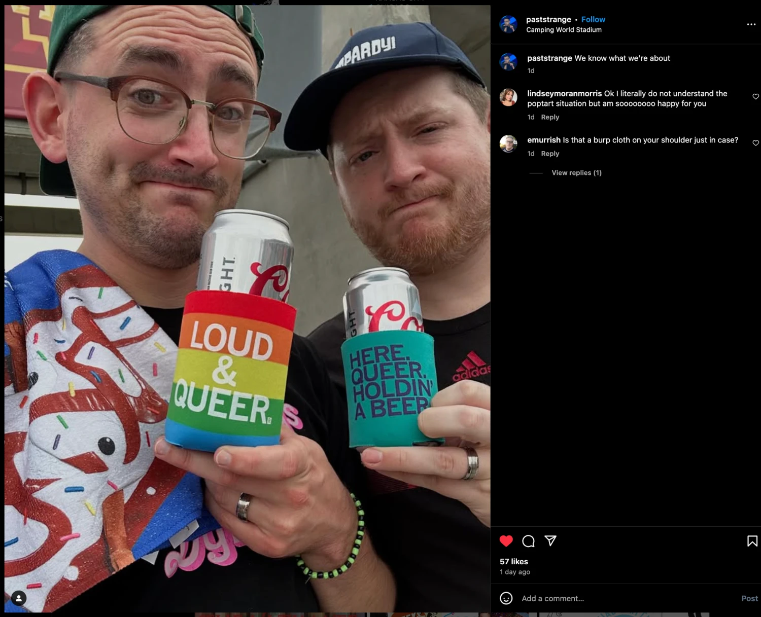 Here Queer Holdin' A Beer Can Cooler - Teal 4 Here Queer Holdin' A Beer Can Cooler - Teal - Image 2