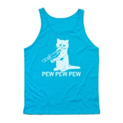 Pew Pew Pew Tank Top Blue 5 Pew Pew Pew Tank Top Blue -Raygunsite Store Tank pew pew pew flat