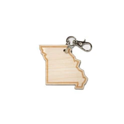 Missouri Outline Wood Keychain
