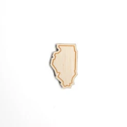 Illinois Outline Wood Magnet