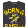 Hawkeyes Born & Raised Vintage Charcoal Crew Sweatshirt -Raygunsite Store born raised hawkeye folded
