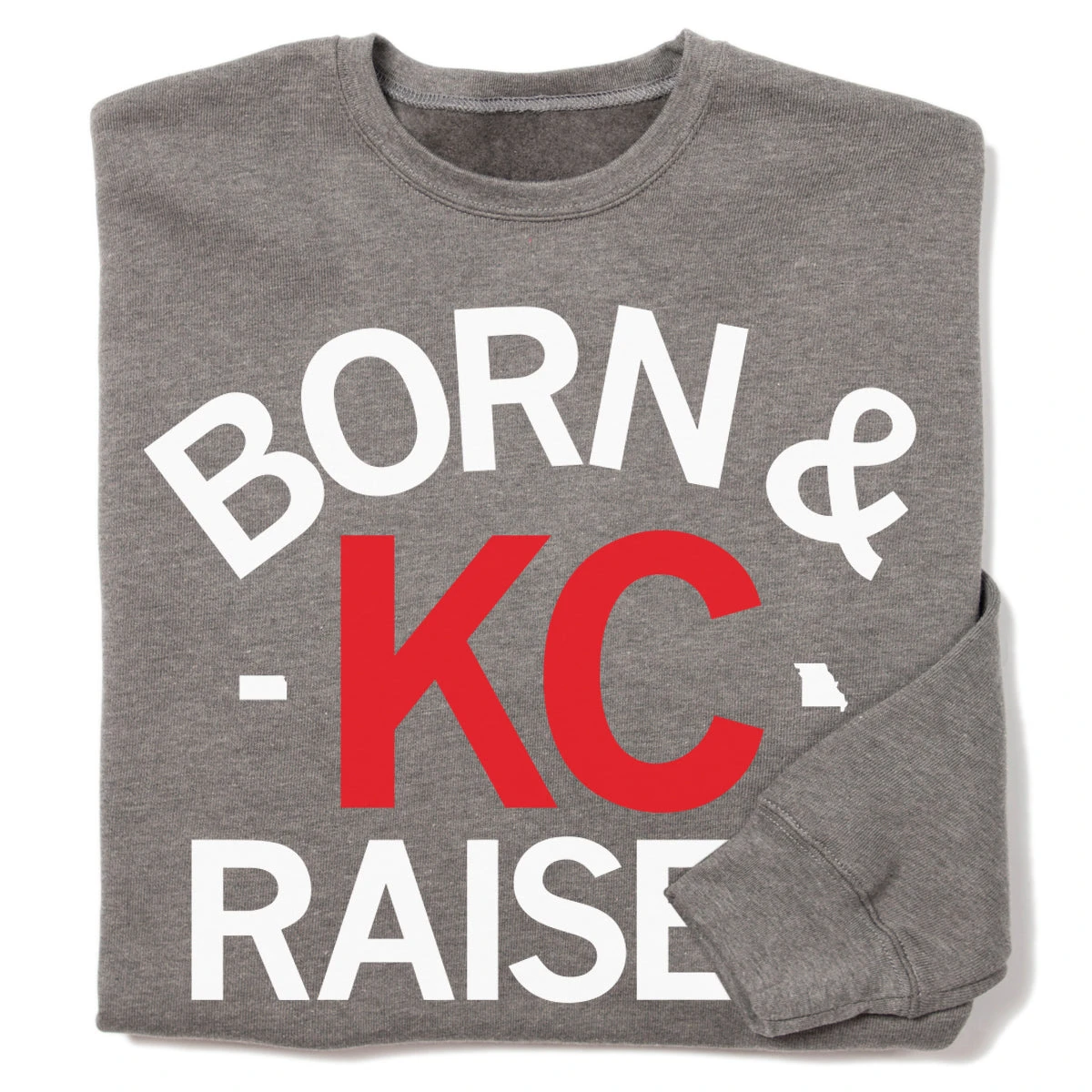KC Born & Raised Grey Crew Sweatshirt 3 KC Born & Raised Grey Crew Sweatshirt