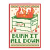 Dumpster Fire 2024 Greeting Card -Raygunsite Store burn it all down 2024 holiday greeting card