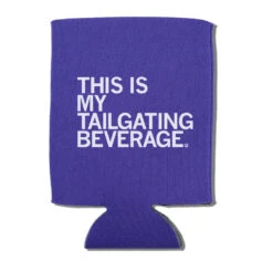 My Tailgating Beverage Can Cooler -Raygunsite Store can cooler raygun tailgating beverage white on purple