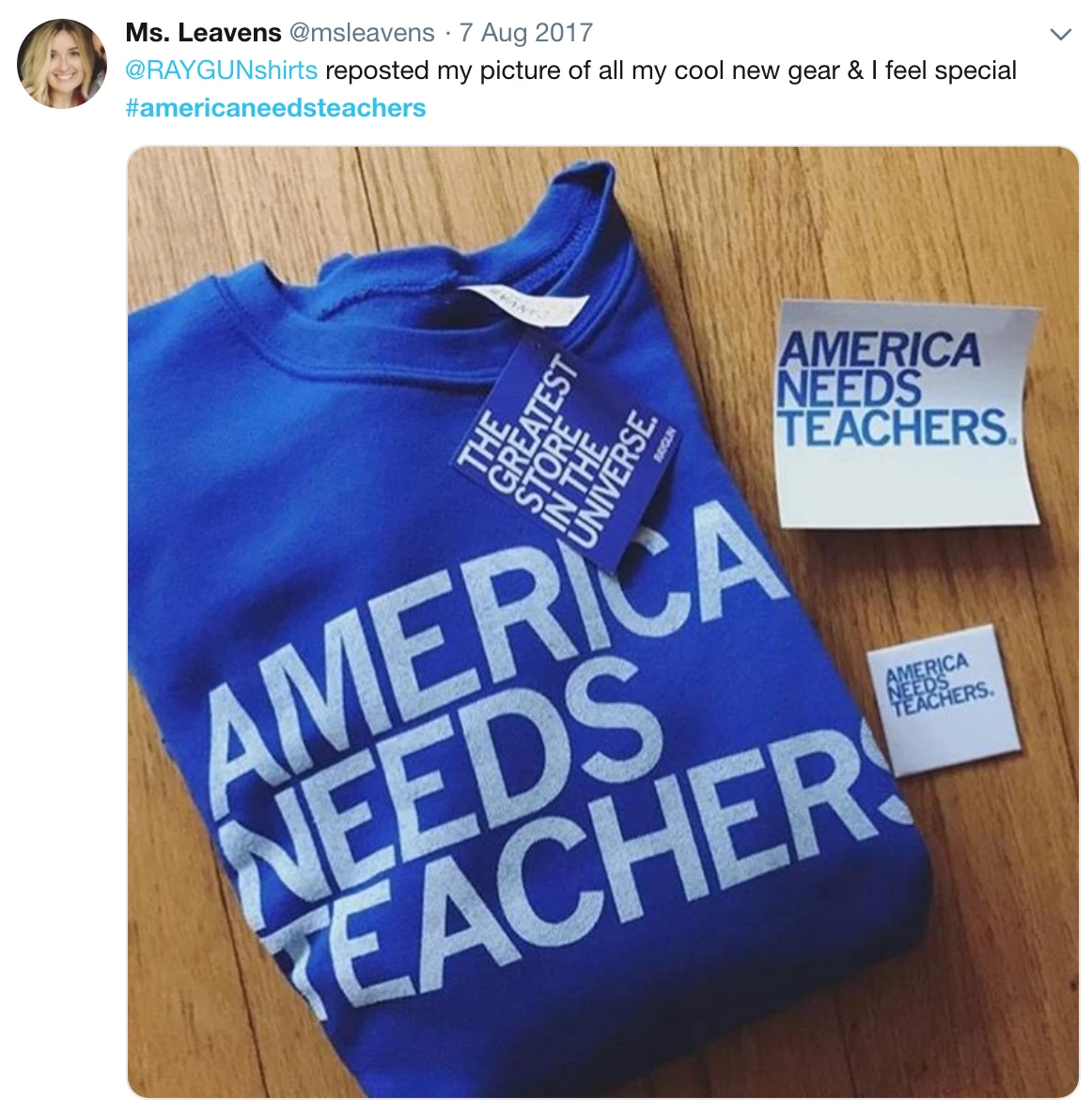 America Needs Teachers Crew Sweatshirt 5 America Needs Teachers Crew Sweatshirt - Image 3