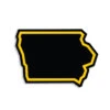 Iowa Outline Black & Gold Die-Cut Sticker -Raygunsite Store iowa black and gold di cut sticker