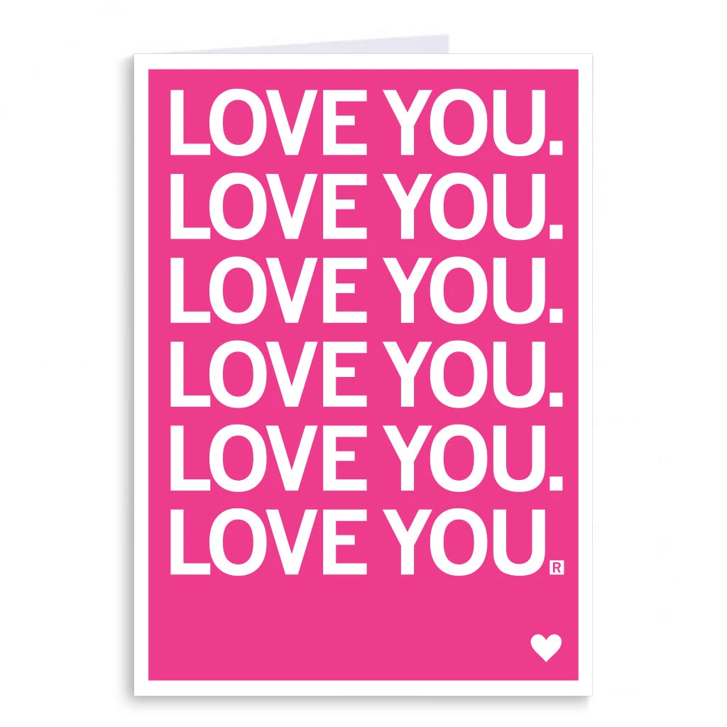 Love You Repeating Greeting Card 3 Love You Repeating Greeting Card