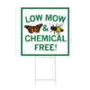 Low Mow Yard Sign -Raygunsite Store low mow and chemical free yard sign