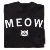 Meow Curved Logo Crew Sweatshirt -Raygunsite Store meow crew folded