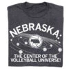 NE: Volleyball Universe Charcoal -Raygunsite Store nebraska volleyball grey folded