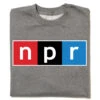 NPR Full Color Logo Grey Crew Sweatshirt -Raygunsite Store npr logo grey sweatshirt folded