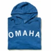 Omaha Curved Logo Pullover Hoodie -Raygunsite Store omaha curved hoodie folded
