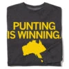 Punting Is Winning Charcoal Crew Sweatshirt -Raygunsite Store punting is winning crew folded