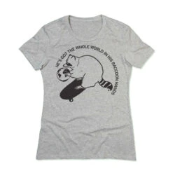 World In His Raccoon Hands -Raygunsite Store racconhandssnugshirt