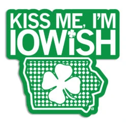 Kiss Me I’m Iowish Stacked Die-Cut Sticker